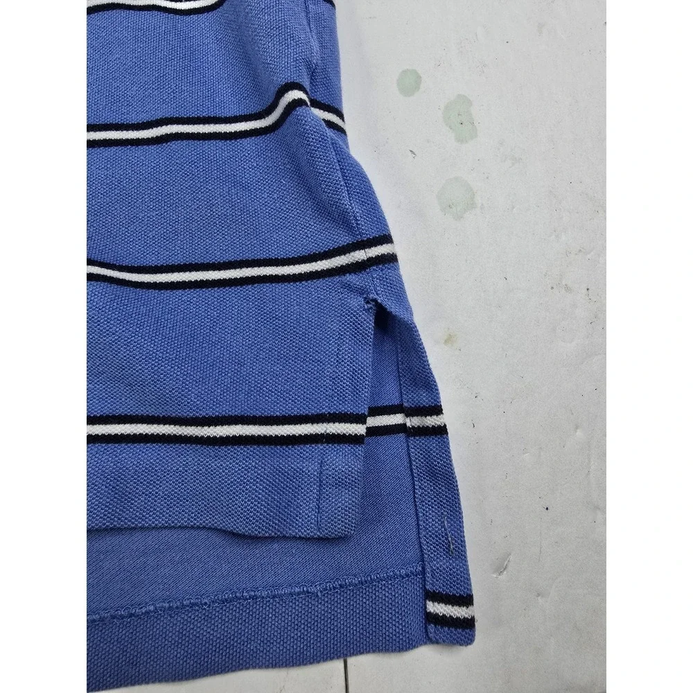 Polo Ralph Lauren Shirt Mens‎ XL Blue Striped Polo Short Sleeve Rugby Soccer Vtg